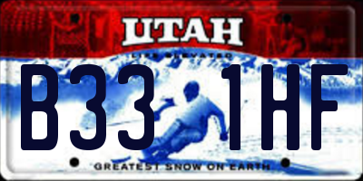 UT license plate B331HF
