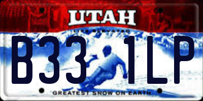UT license plate B331LP