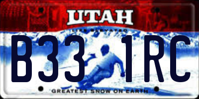 UT license plate B331RC