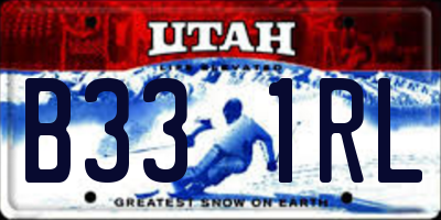 UT license plate B331RL