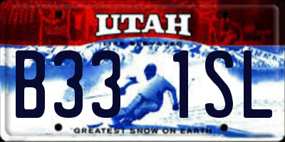 UT license plate B331SL