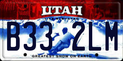 UT license plate B332LM