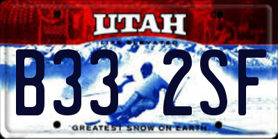 UT license plate B332SF