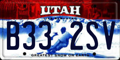 UT license plate B332SV
