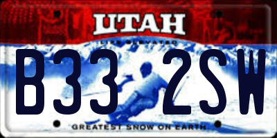 UT license plate B332SW