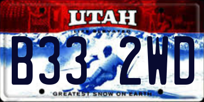 UT license plate B332WD