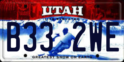 UT license plate B332WE