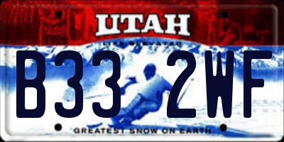 UT license plate B332WF