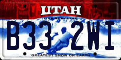 UT license plate B332WI