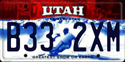 UT license plate B332XM