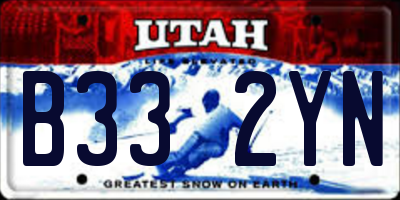 UT license plate B332YN