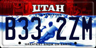 UT license plate B332ZM