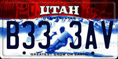 UT license plate B333AV