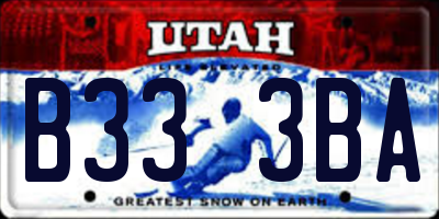 UT license plate B333BA