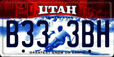 UT license plate B333BH