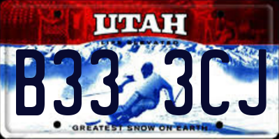 UT license plate B333CJ