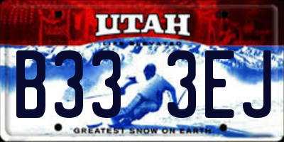 UT license plate B333EJ