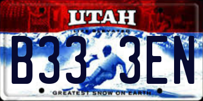 UT license plate B333EN