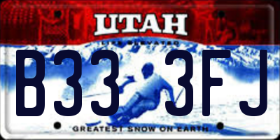 UT license plate B333FJ