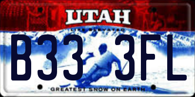 UT license plate B333FL