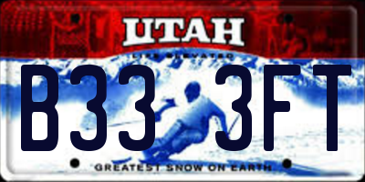 UT license plate B333FT