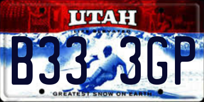UT license plate B333GP
