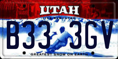 UT license plate B333GV