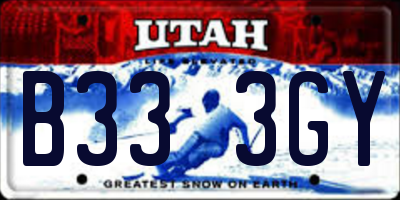 UT license plate B333GY