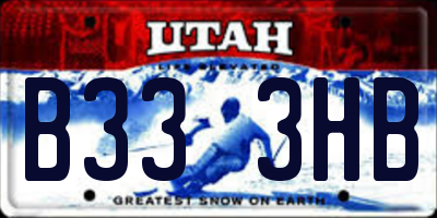 UT license plate B333HB