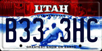 UT license plate B333HC