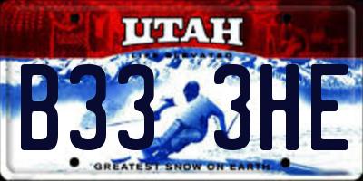 UT license plate B333HE