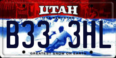UT license plate B333HL