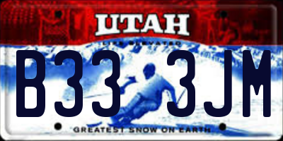 UT license plate B333JM