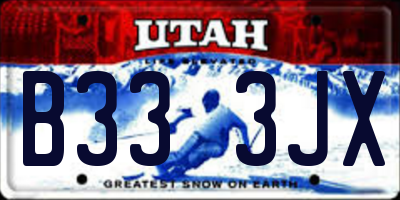 UT license plate B333JX