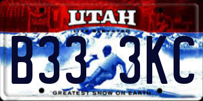 UT license plate B333KC