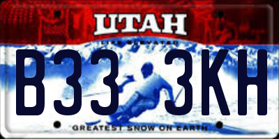 UT license plate B333KH