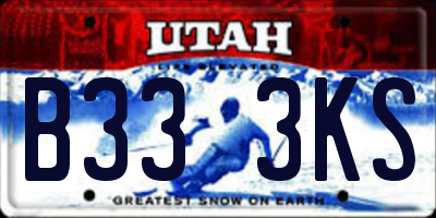 UT license plate B333KS