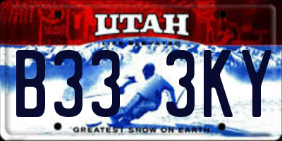 UT license plate B333KY