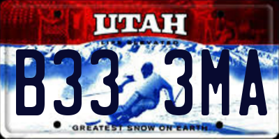 UT license plate B333MA