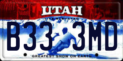 UT license plate B333MD