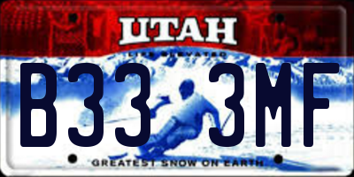 UT license plate B333MF