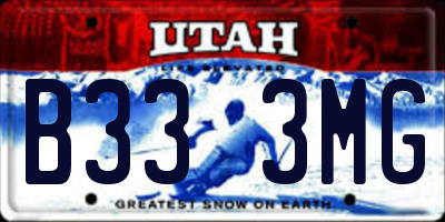 UT license plate B333MG