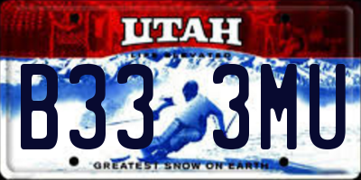 UT license plate B333MU
