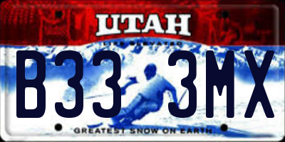 UT license plate B333MX