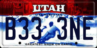 UT license plate B333NE