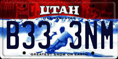 UT license plate B333NM