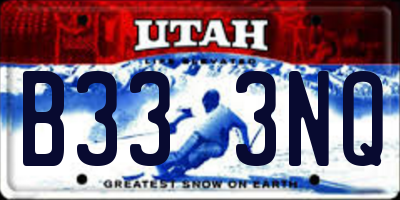 UT license plate B333NQ