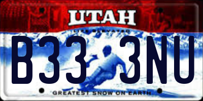 UT license plate B333NU