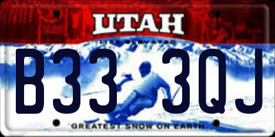 UT license plate B333QJ