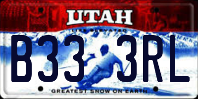 UT license plate B333RL